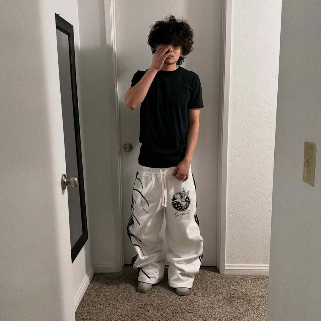 Cross-border American Retro Street Lace-up Casual Pants Men Y2K Vintage Harajuku Straight Leg Pants High Waist Hip Hop Sweatpants