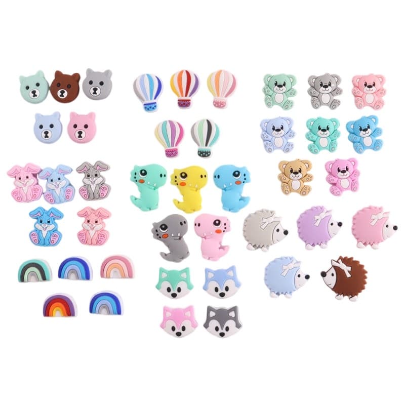 Animal Silicone Beads Cartoon Food-Grade Loose Beads Jewelry Accessories Silicone Beads Wholesale