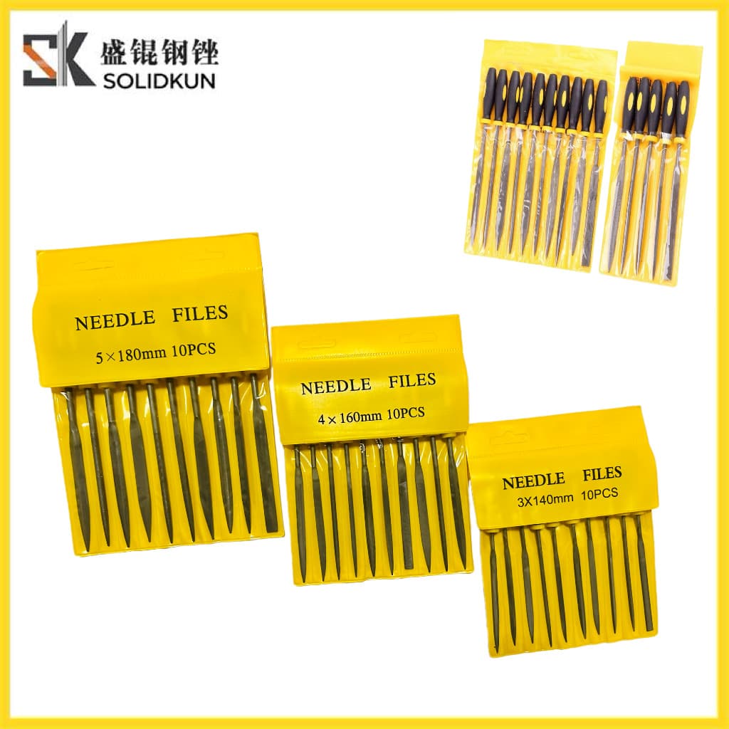Two-Color Handle Metal Filing Tool Set, High Hardness Bearing Steel, Two-Color Plastic Handle Assorted File Set