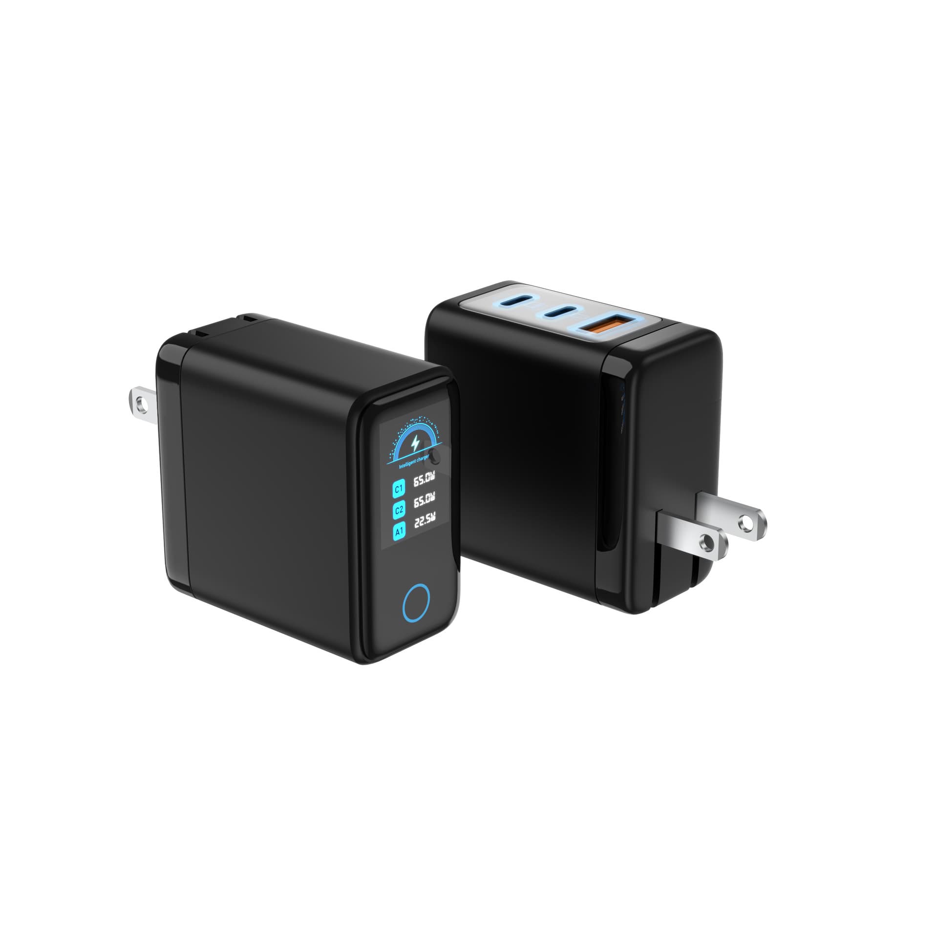 New LCD Smart Digital Display Charger 65W GaN Digital Display 65W PD Adapter 67W Digital Display Charger Head