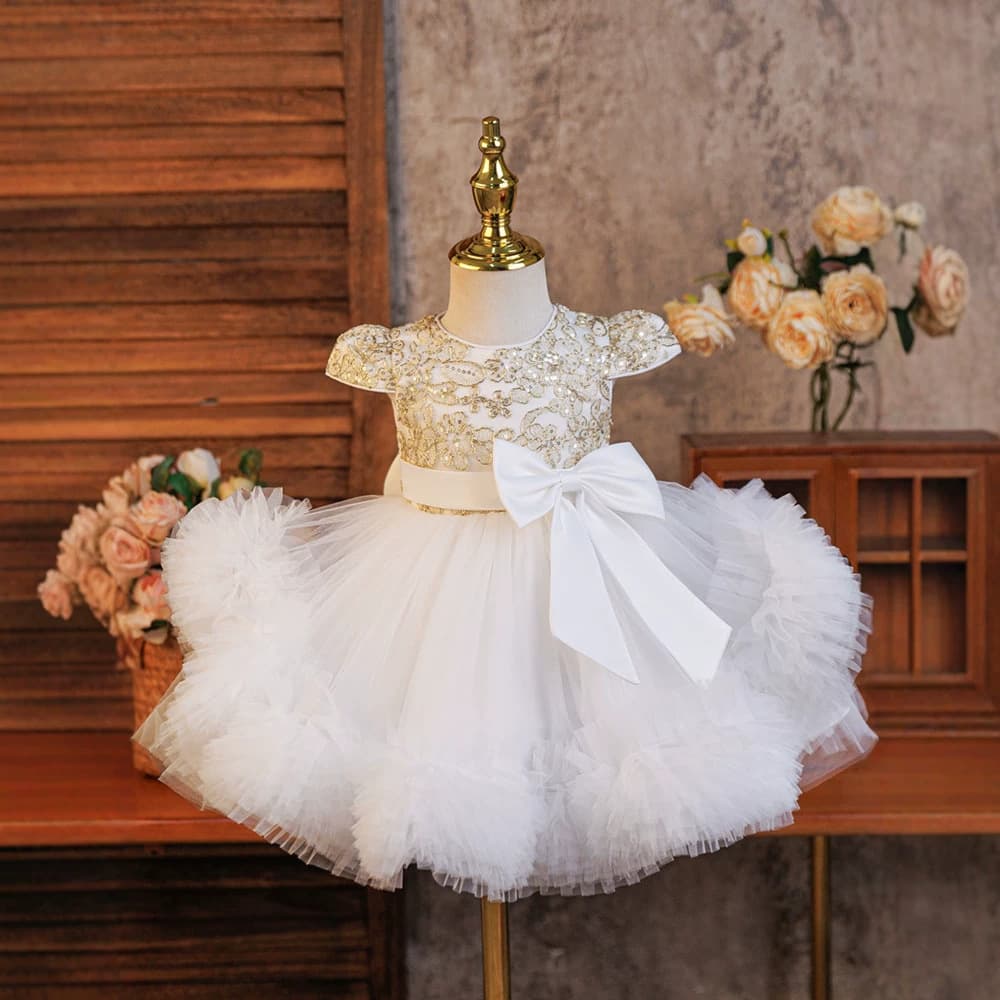 Children's Princess Dress Gown European American Flower Girl Sequined Tutu Dress Catwalk Performance Costume Girl Lace Dress In Stock