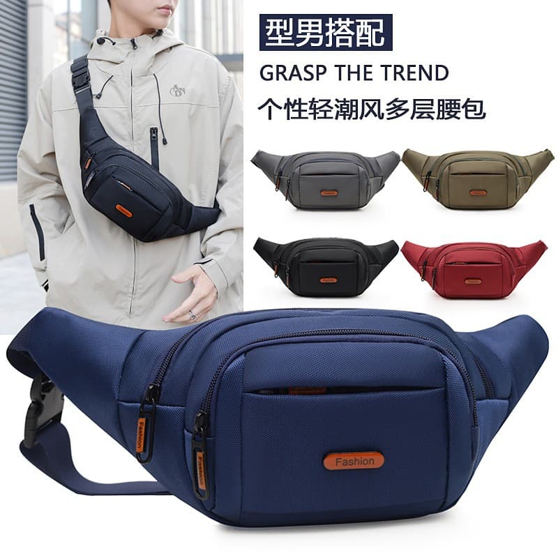 Cross-border new fashion chest bag, multi-functional, lightweight and versatile single shoulder crossbody bag, men's outdoor sports cycling waist bag