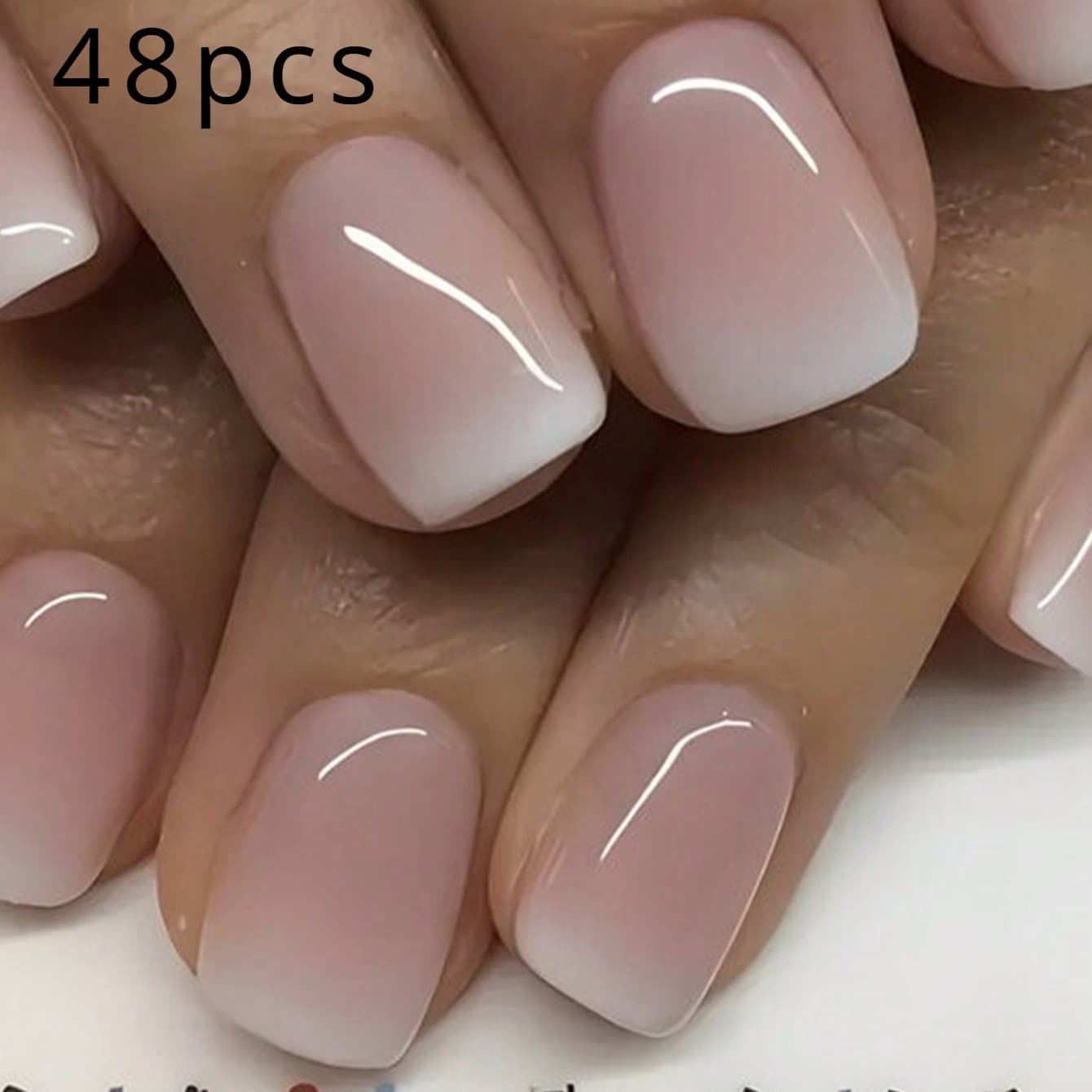 2025 New Cross-Border Dropshipping Short Rectangular Jelly-like Women's False Nail Set