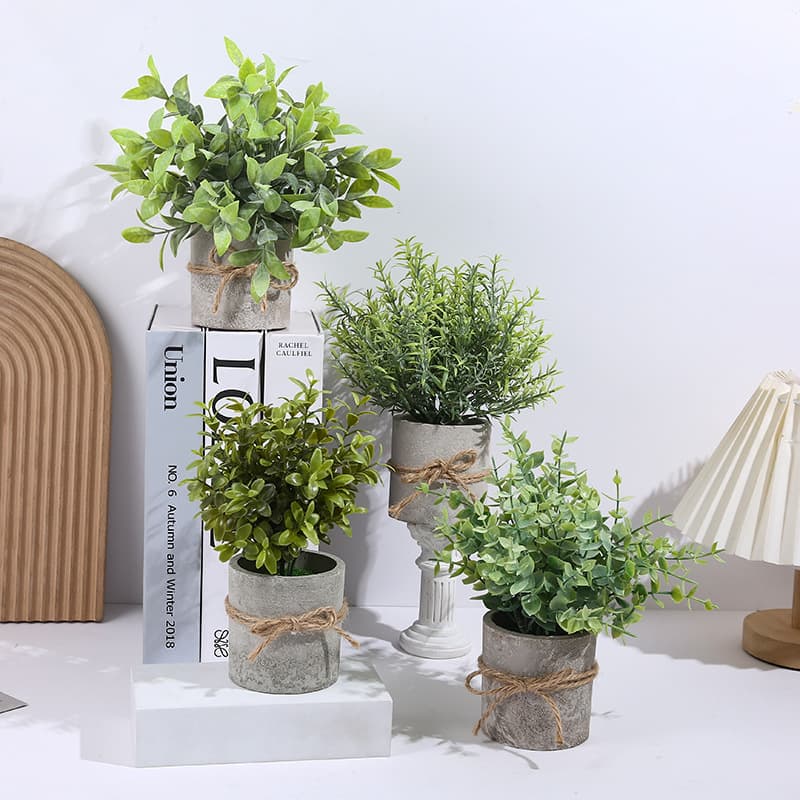Cylindrical paper pulp potted plant combination desktop green plant ornaments fake flower bonsai TEMU Amazon SHEIN creative green plants