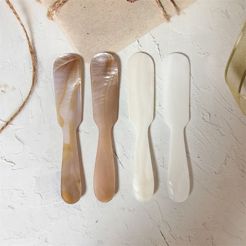 Natural Shell Matcha Spatula Facial Mask Spoon Caviar Spoon Shell Scraping Board Baking Scraper Cream Spatula