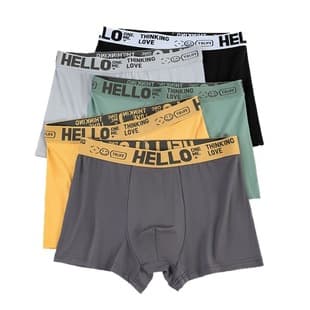 2026 New HELLO Pants Men's Underwear Sports Flat Briefs Men's Shorts Loose Home Four-Corner Pants Trendy
