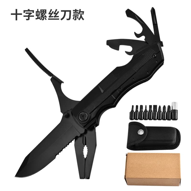 Factory Direct Outdoor Multi-Function Pliers Knife Camping Folding Pliers Screwdriver Bit Single Pliers Repair Tool