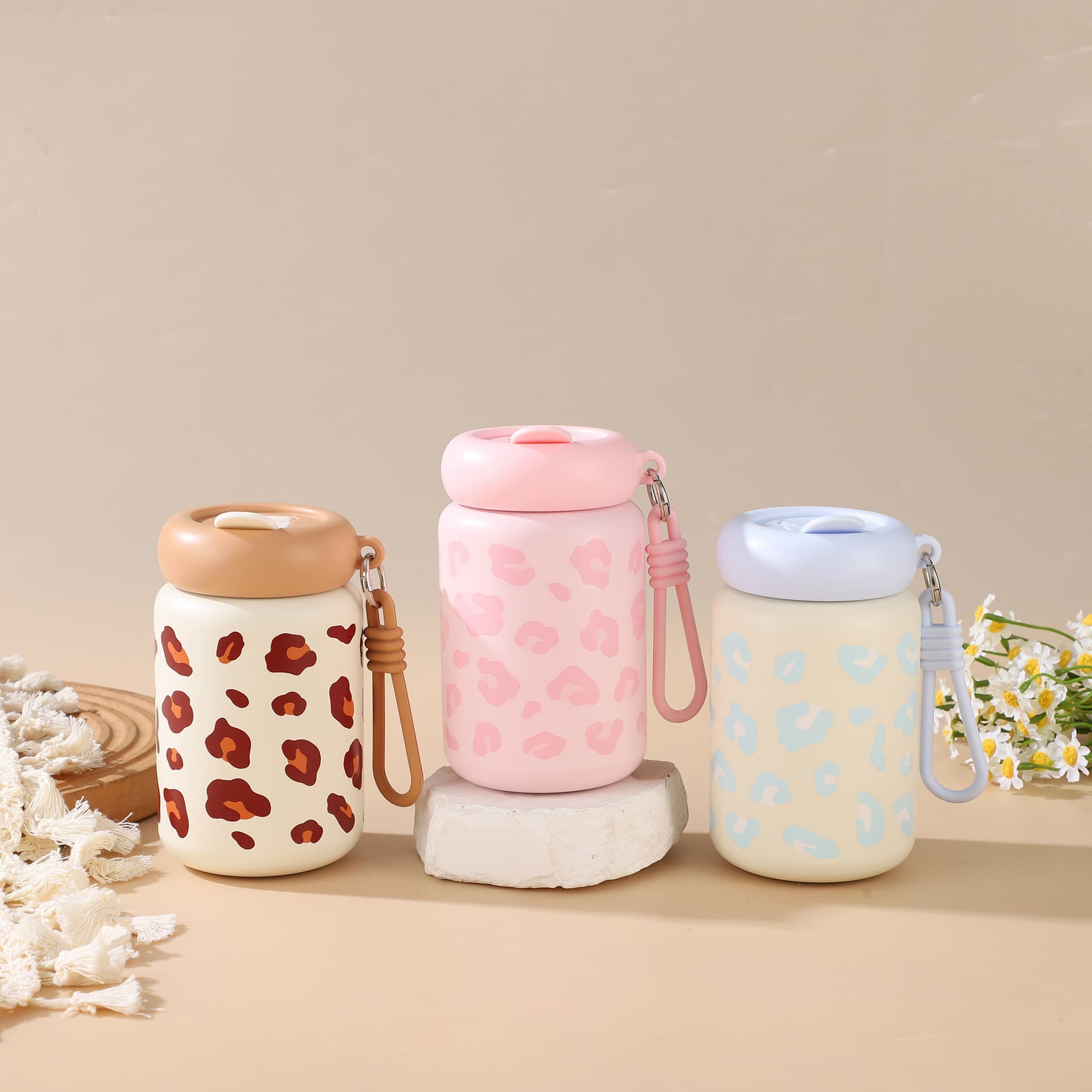 2026 New Style Insulated Cup Cute High-Face-Value Portable Straw Cup for Women Cold Retention Leopard Print Stainless Steel Cup