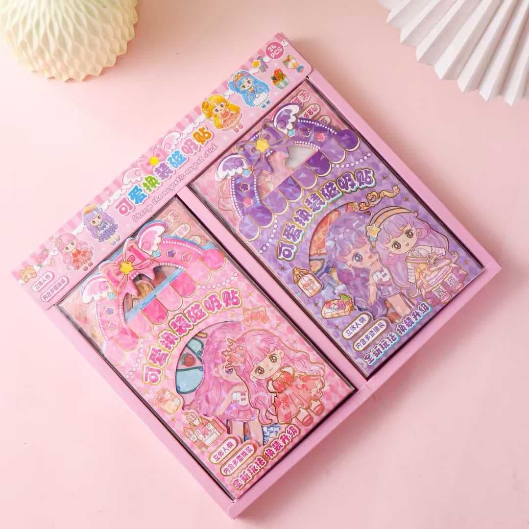 Princess Dress-Up Magnetic Sticker Refrigerator Magnet Quiet Book Girls DIY Handmade Educational Toy Wholesale Institutional Prizes