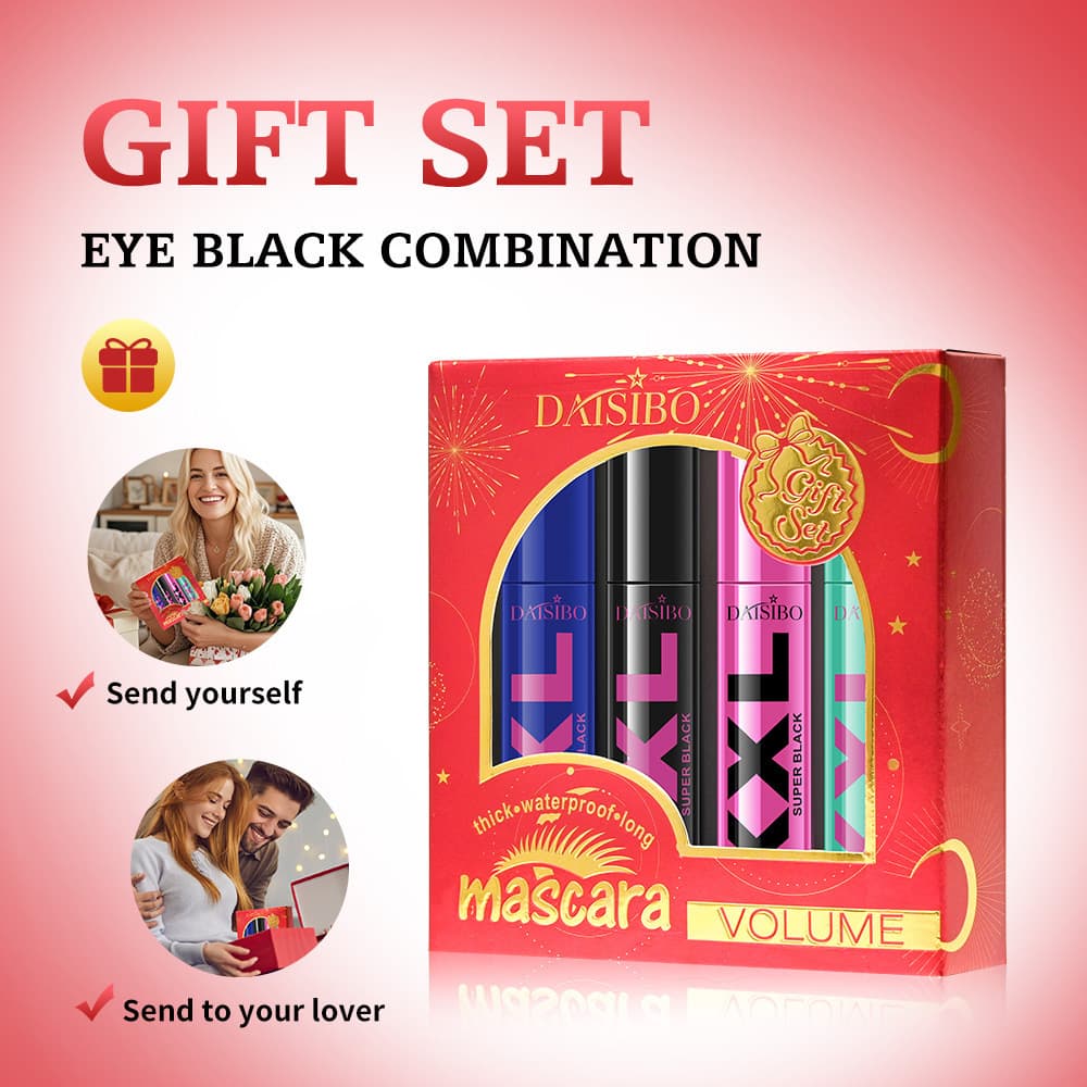 DAISIBO Cross-Border TEMU Gift Box Set Waterproof, Thick, Lengthening and Non-smearing Large Capacity Four-Color Mascara