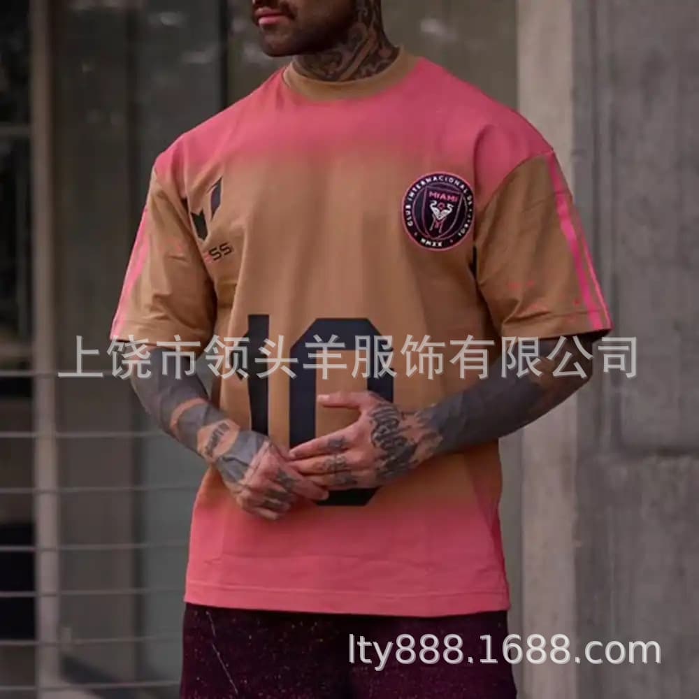 New Football Uniforms for Men and Women, Printed T-Shirts, Casual Short-Sleeved American Trendy Sports Versatile Wholesale Source