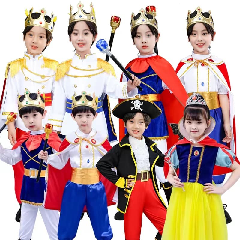 Prince Costume Kidsren's Halloween King Cosplay Dress up Masquerade Costume Snow White Costume