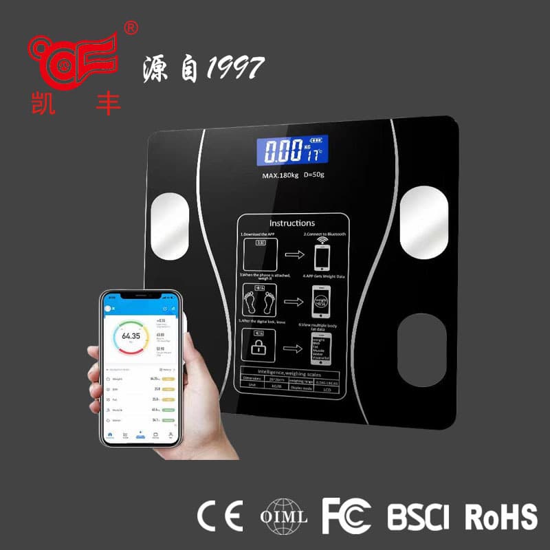 Kaifeng Electronic Glass Body Fat Scale, High Precision for Amazon Cross-border and Bathroom Use