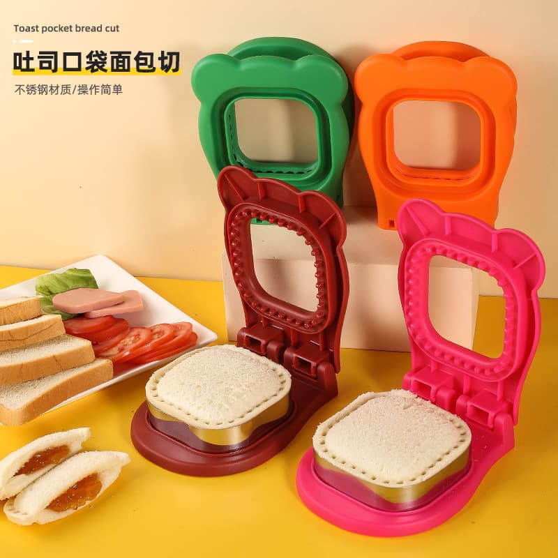 New Square Automatic Edge-Sealing Toast Pocket Bread Maker DIY Sandwich Cutting Mold for Home Use