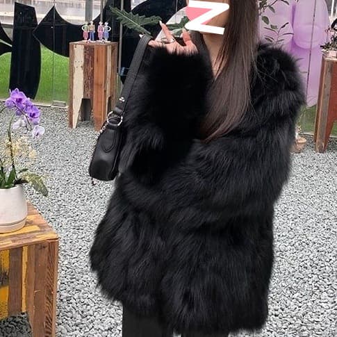 2025 New Fox Fur Style Faux Fur Youth Autumn/Winter Fashion Fur Coat, Mid-Length Thick Fur