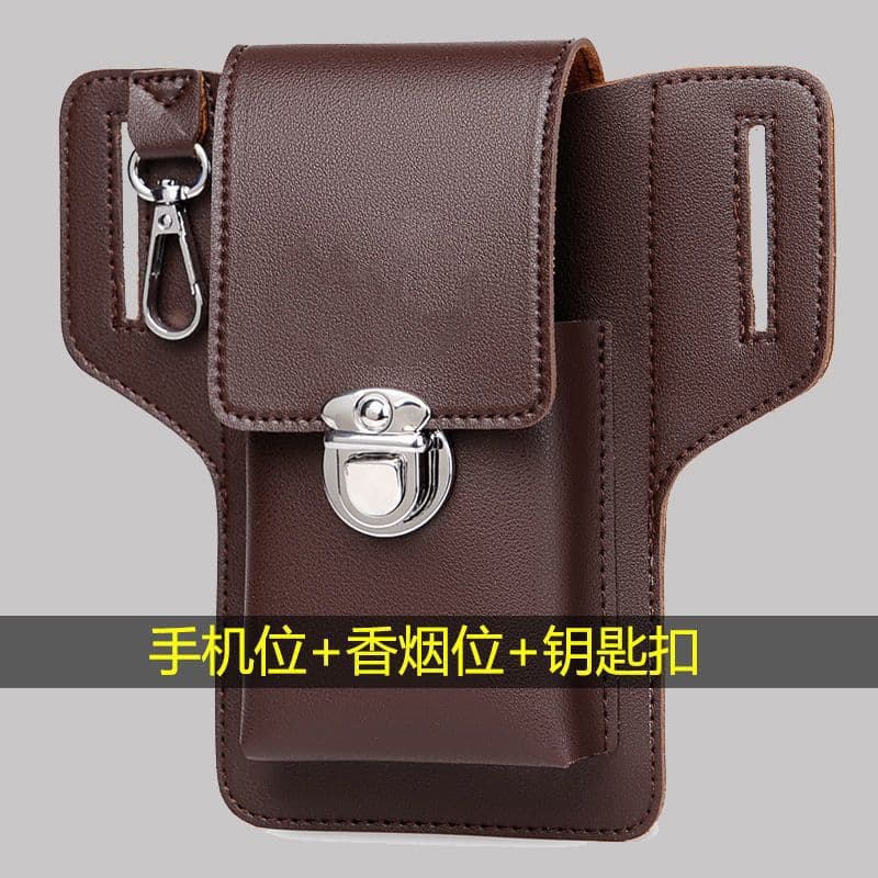 No-logo belt waist bag for men, universal leather case with waist clip, factory direct sales