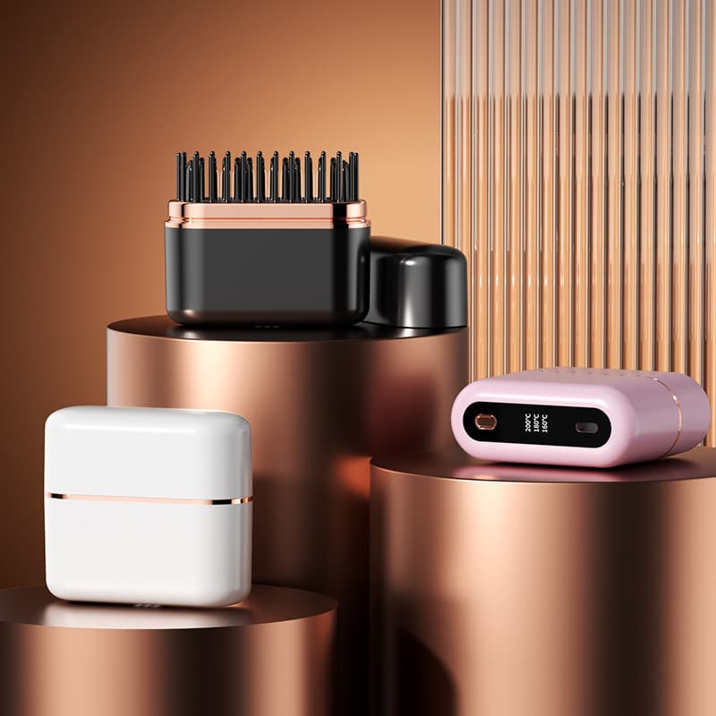 Cross-border Mini Wireless Charging Straightening Comb, Travel Portable, Super Long Battery Life, Multi-Temperature Control, Negative Ion Hair Straightener