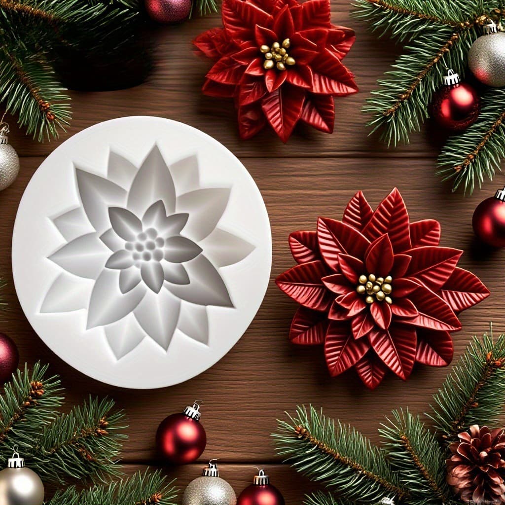Christmas Holly Leaf Berry Shape Silicone Mold DIY Handmade Fondant Chocolate Cookie Cake Mold