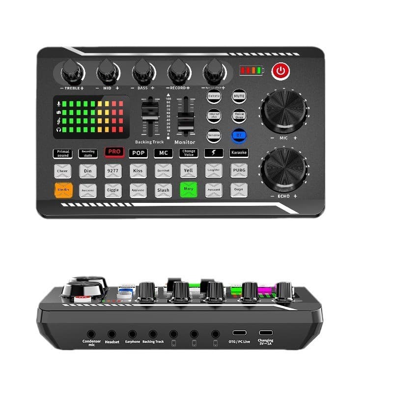 Cross-border F998 Mixer Live Streaming Audio Console Sound Card for Singing High-Quality for Phone and Computer