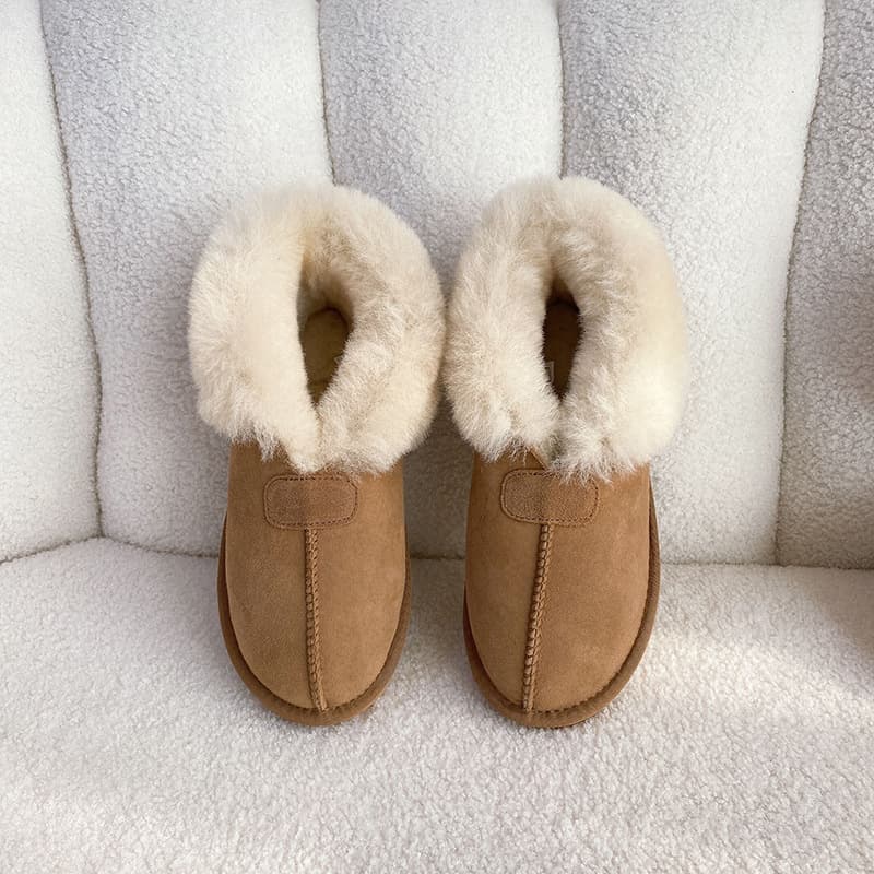 Fashion Fur Integrated Snow Boots Women Autumn/Winter Fleece-Lined Thick Wool Couple Warm Shoes Anti-Slip Wear-Resistant Men's Shoes