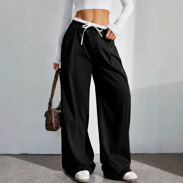 2026 Cross-border Amazon High-Waisted Drawstring Yoga Straight-Leg Casual Jogger Pants