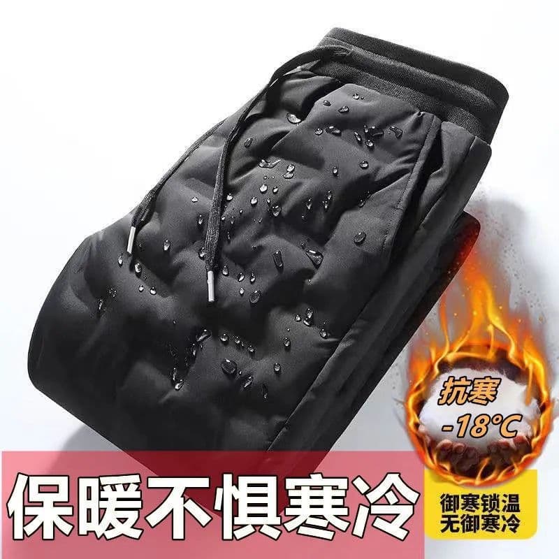 Warm Fleece-Lined Thickened Loose-Fit Men's Outerwear Pants Winter Middle-Aged And Elderly Casual Pants Plus Size