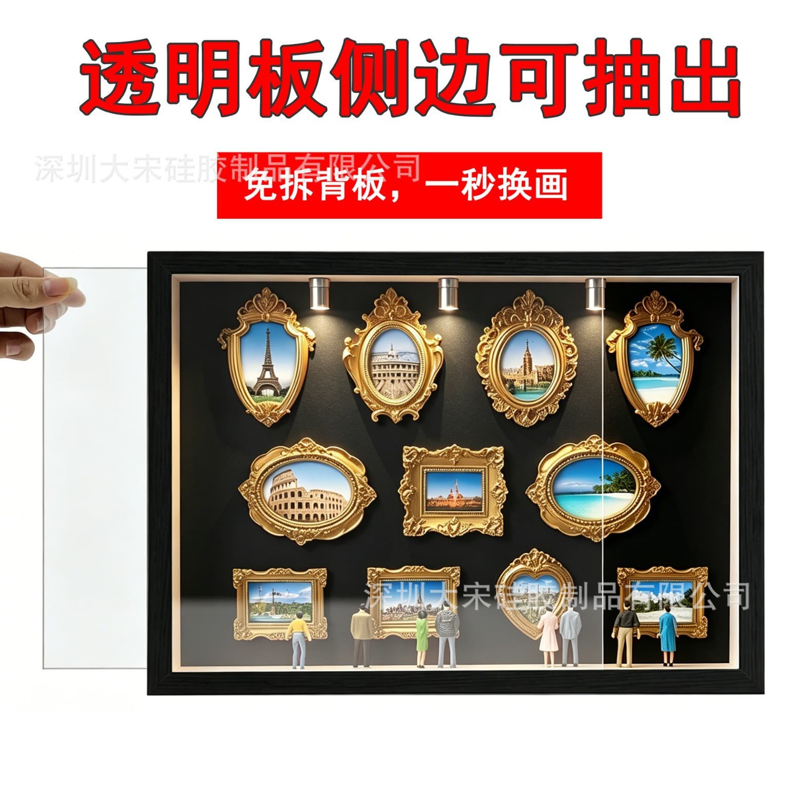 Hot-Selling DIY Mini Museum Silhouette Handmade Miniature Museum Silhouette Pull-Out Photo Frame