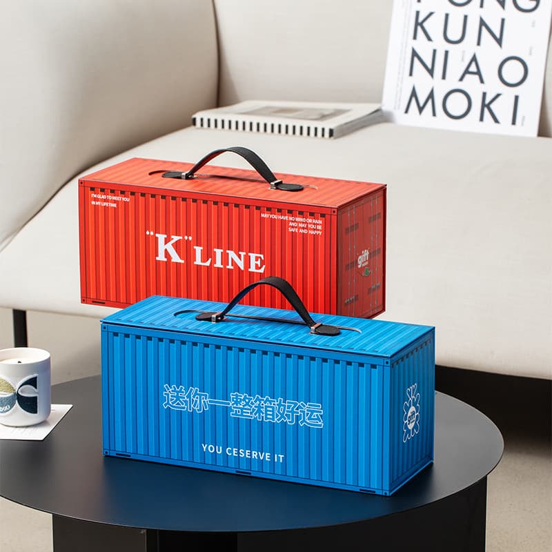 Internet celebrity container gift box empty box baking suitcase souvenir red shipping container gift packaging box