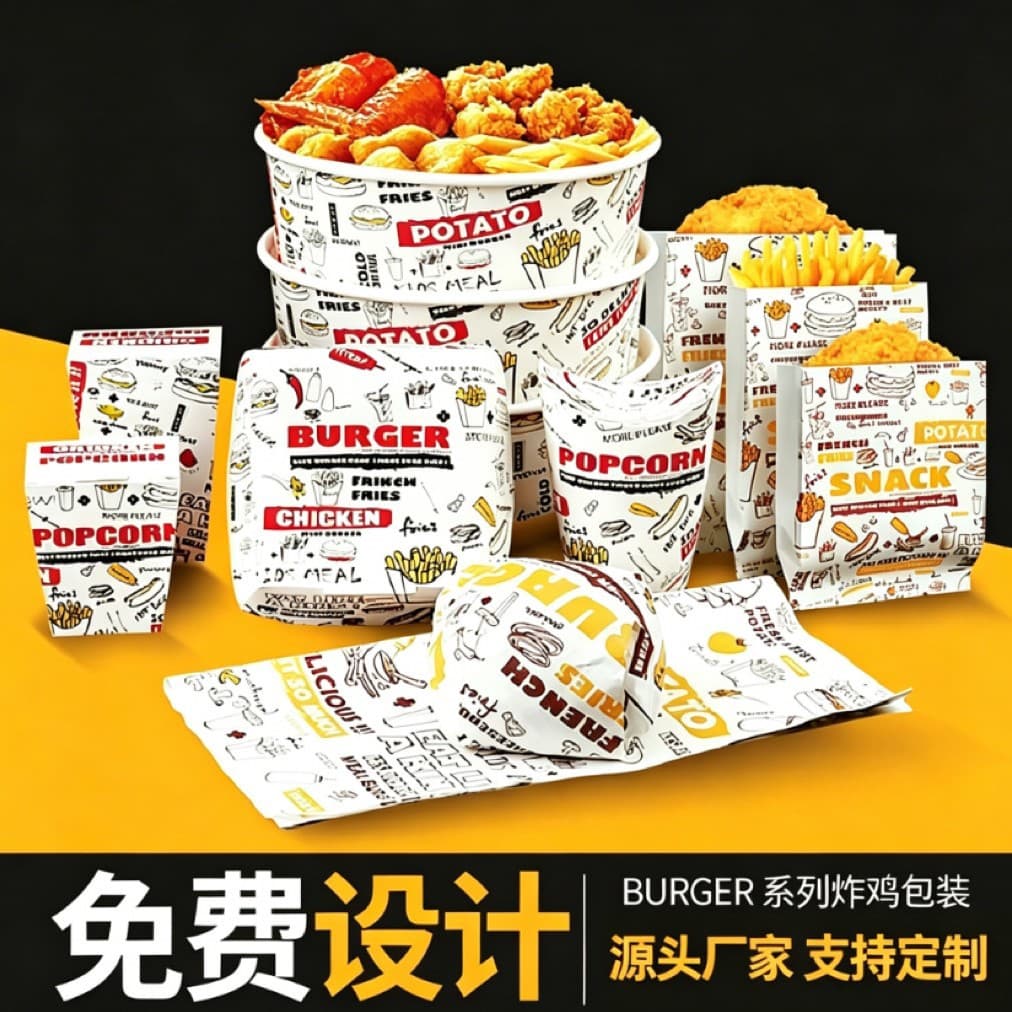 Chimi Disposable Hamburger Box French Fries Box Chicken Rice Krispies Chicken Nuggets Chicken Legs Chicken Wings Fried Chicken Box Takeaway Packaging Box Wholesale