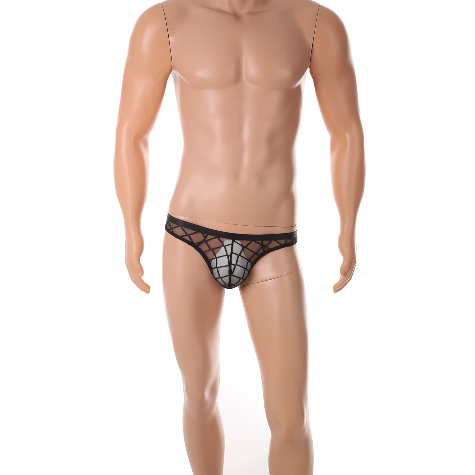 CLEVER-MENMODE Men's Sexy Underwear Low Waist Diamond Mesh Thong European American Mesh Underwear In Stock