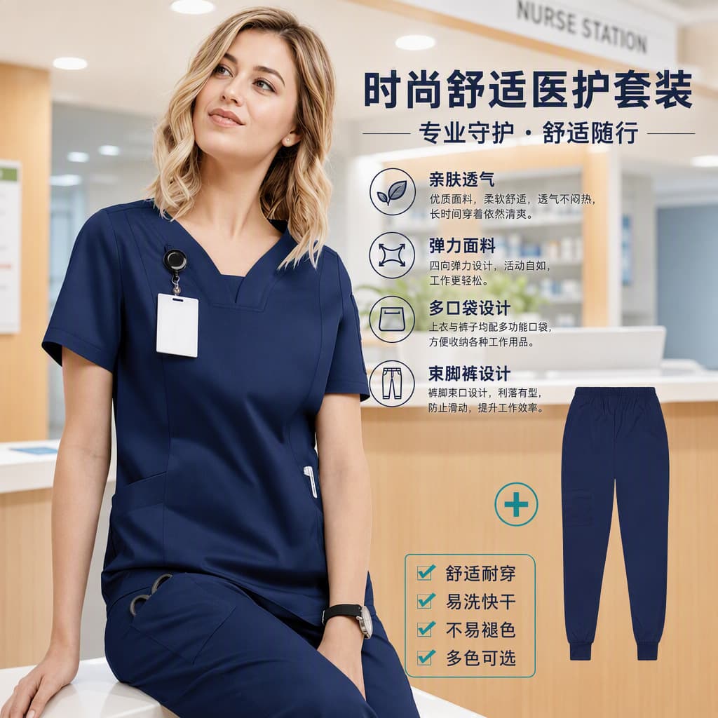 Medical Scrubs Uniform Set Nurse Scrub Set Salon Work Wear