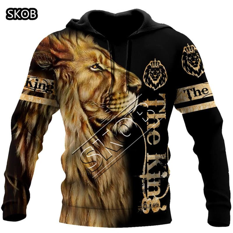 European and American cross-border trade 3D digital printed animal pattern men's and women's hoodie, European and American painted men's hoodie