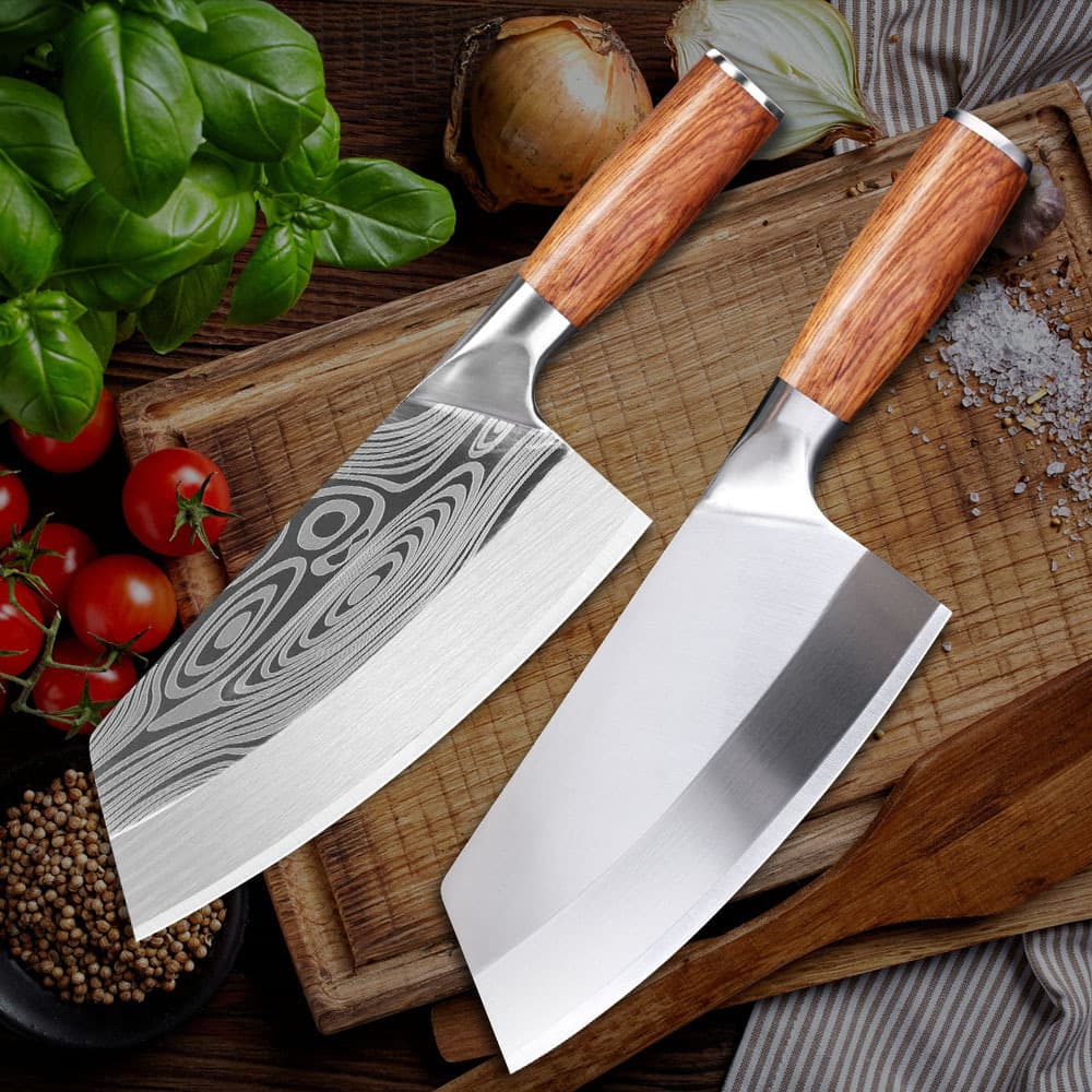 Cross-border Damascus Pattern Chef Knife Multi-purpose Kitchen Cleaver Household Stainless Steel Meat Slicer Lady's Slicing Knife