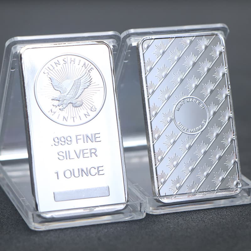 Spot craft gifts American Eagle commemorative coin silver bar silver-plated commemorative medal commemorative silver nugget square foreign trade coin