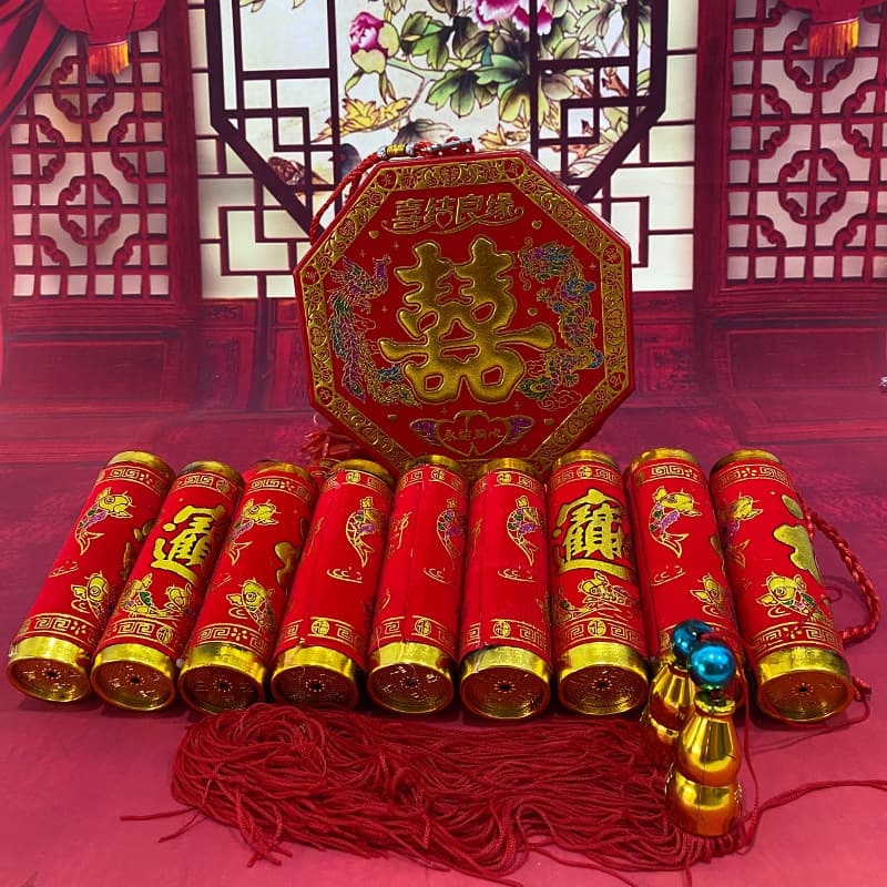 Household Simulated Electronic Firecrackers, Ultra-Loud Spring Festival Rechargeable Fireworks with Flash, Remote Control for Moving and Wedding