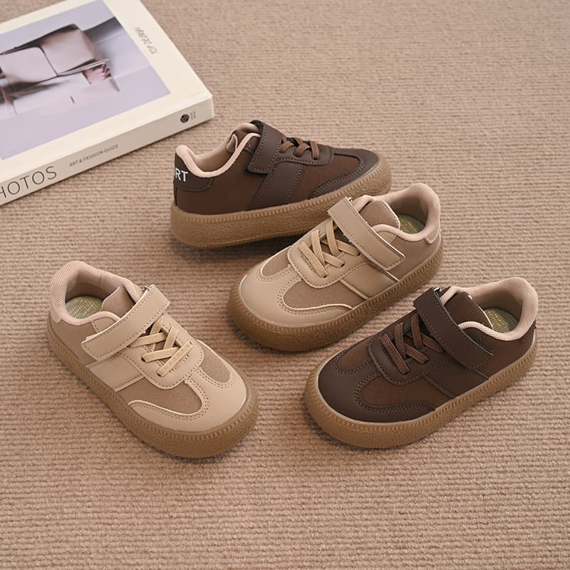 2025 new spring style boys' shoes, trendy girls' sports shoes, children's sneakers, leather shoes, soft soles, versatile outer shoes