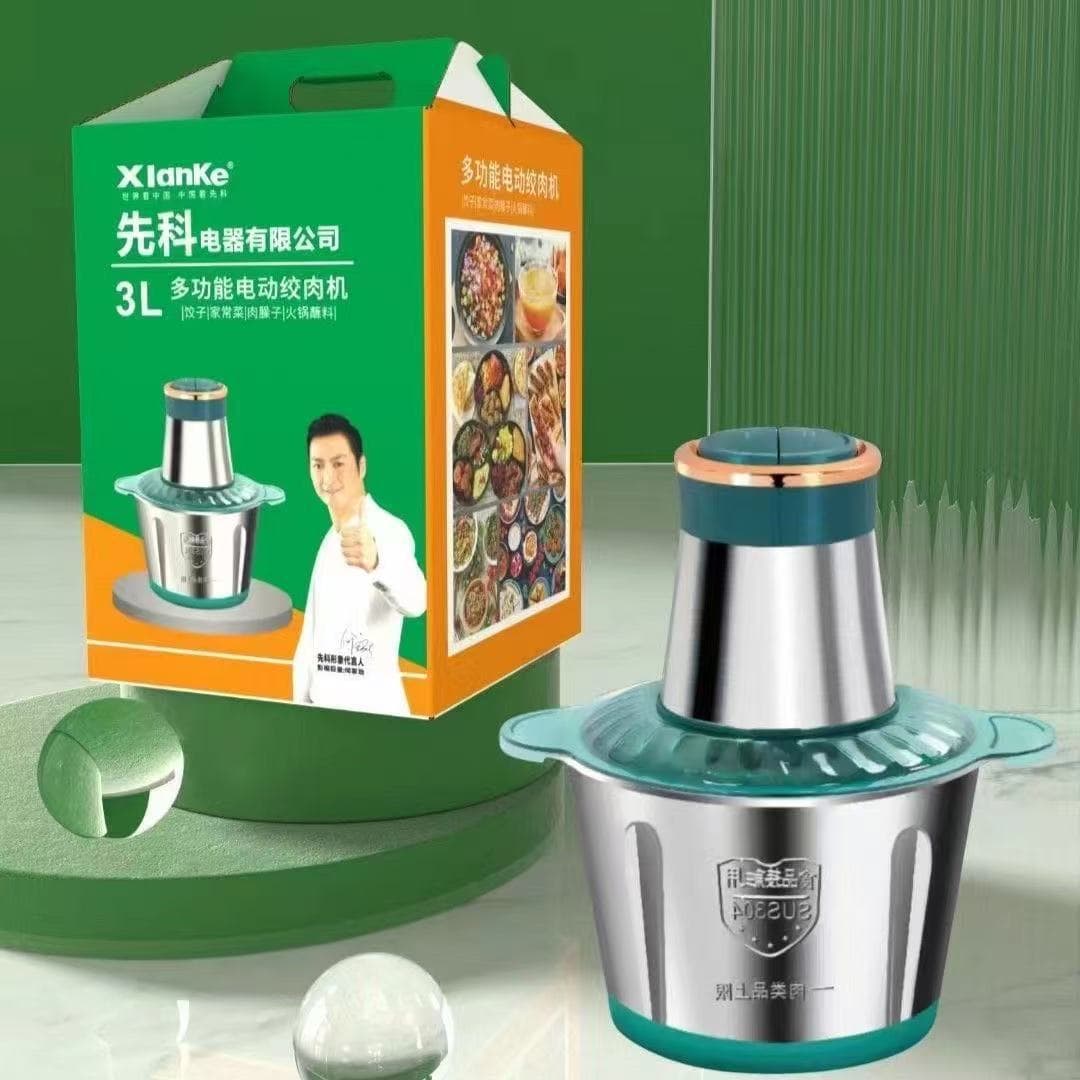 Household Multifunctional Meat Grinder & Vegetable Chopper, Stainless Steel Thickened Version, Garlic Mincer, Vegetable Chopper, Meat Filling, Dual-Speed Food Processor