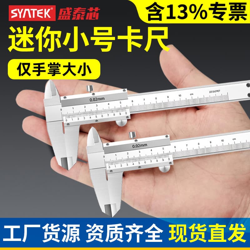 Syntek Mini Vernier Caliper High Precision 100mm Small Depth Gauge Household Industrial Grade Small Caliper Wholesale