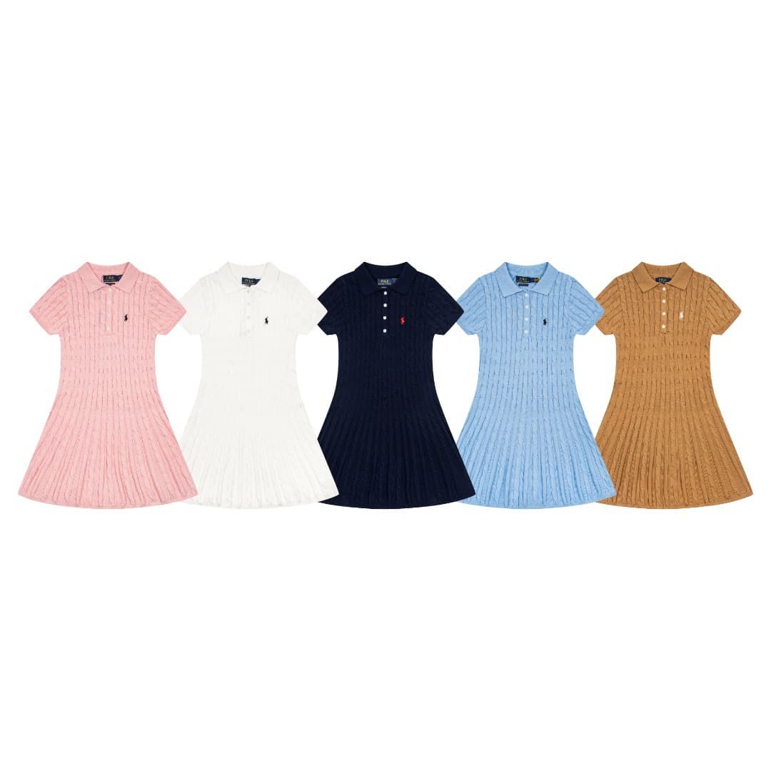 Pony 2026 Summer New Korean Style Fashionable Embroidered Polo Shirt Casual Knit Women's Skirt