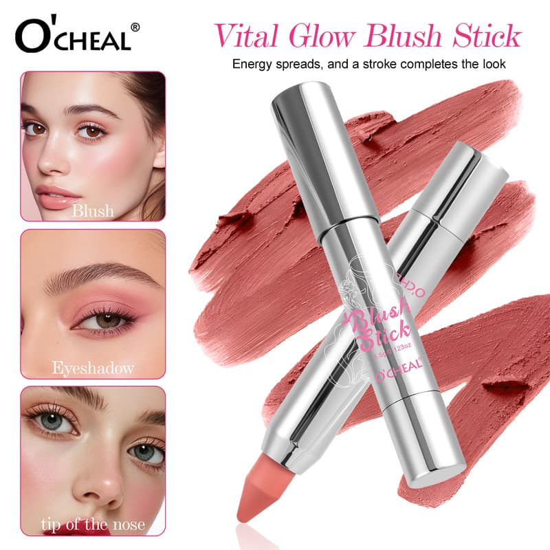 Radiant Glow Blush Stick, Cheek and Eye Dual-Use Cream Blush, Easy to Blend, Youthful Look