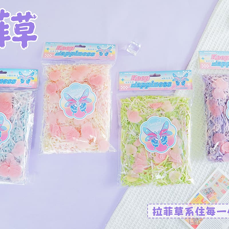Baiji Honey Tea Party Raffia Grass for Gift Box Filling, Creative Grass Shreds for Present Giving