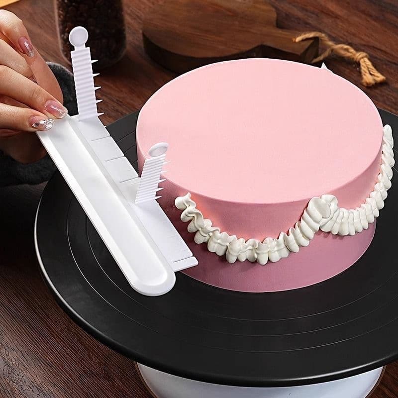 Curved Cream Icing Aid Cake Skirt Round Scallop Edge Home Arc Decoration Scale Ruler Marker