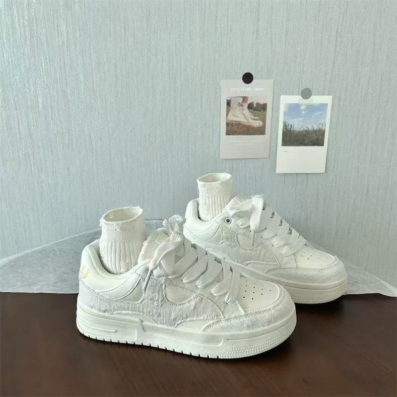 Korean-style casual two-tone sneakers, trendy street style retro unisex couple casual sports shoes