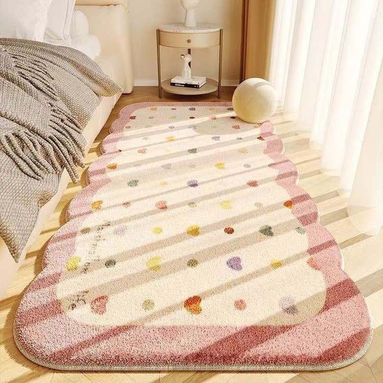 Bedroom bedside rug faux cashmere girl style living room sofa coffee table rug simple cute home rug thickened
