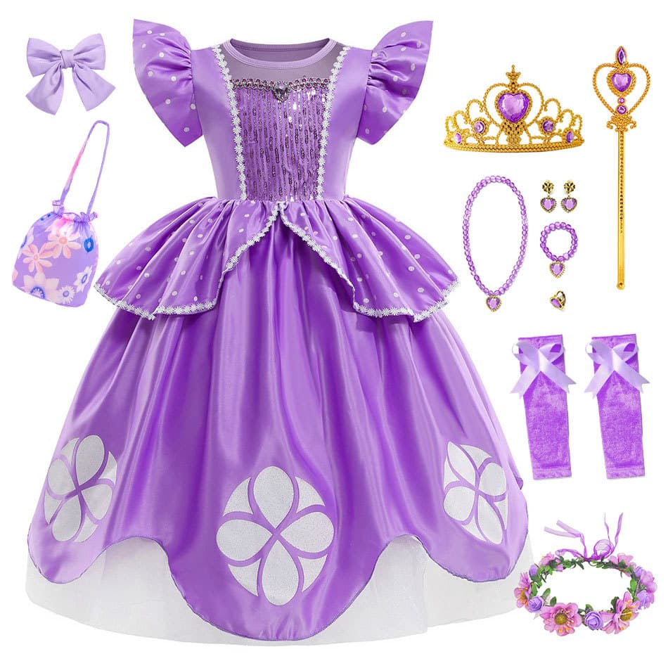 Sofia Girls Princess Dress Sofia Halloween Dress Halloween One Piece Purple Sofia