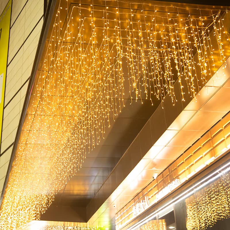 Outdoor LED Waterfall Curtain Lights, Starry Sky, Stage Room Decoration, Festival String Lights, Decorative Lights