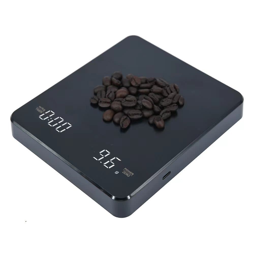 Pour-over Coffee Electronic Scale with Timer 3kg Household Kitchen Scale LED Hidden Screen Rechargeable Coffee Scale Tray Multi-functional
