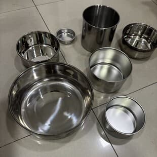 Non-Magnetic Stainless Steel Pet Bowl Inner Liner Stainless Steel Plastic Composite Tableware Accessories Inner Liner