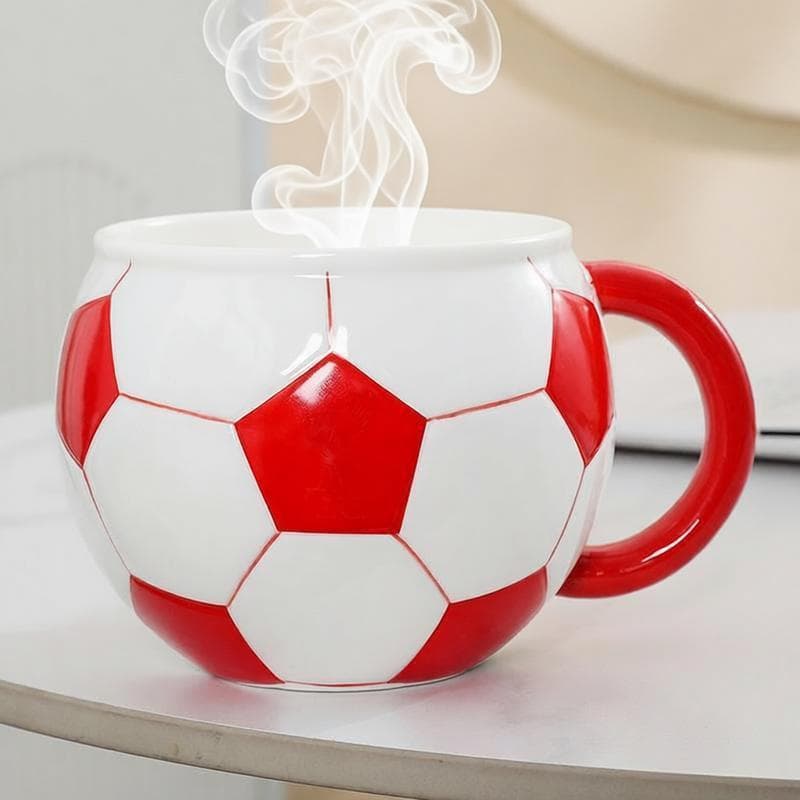 3D three-dimensional football ceramic cup creative mug World Cup commemorative gift coffee cup hand-painted large capacity