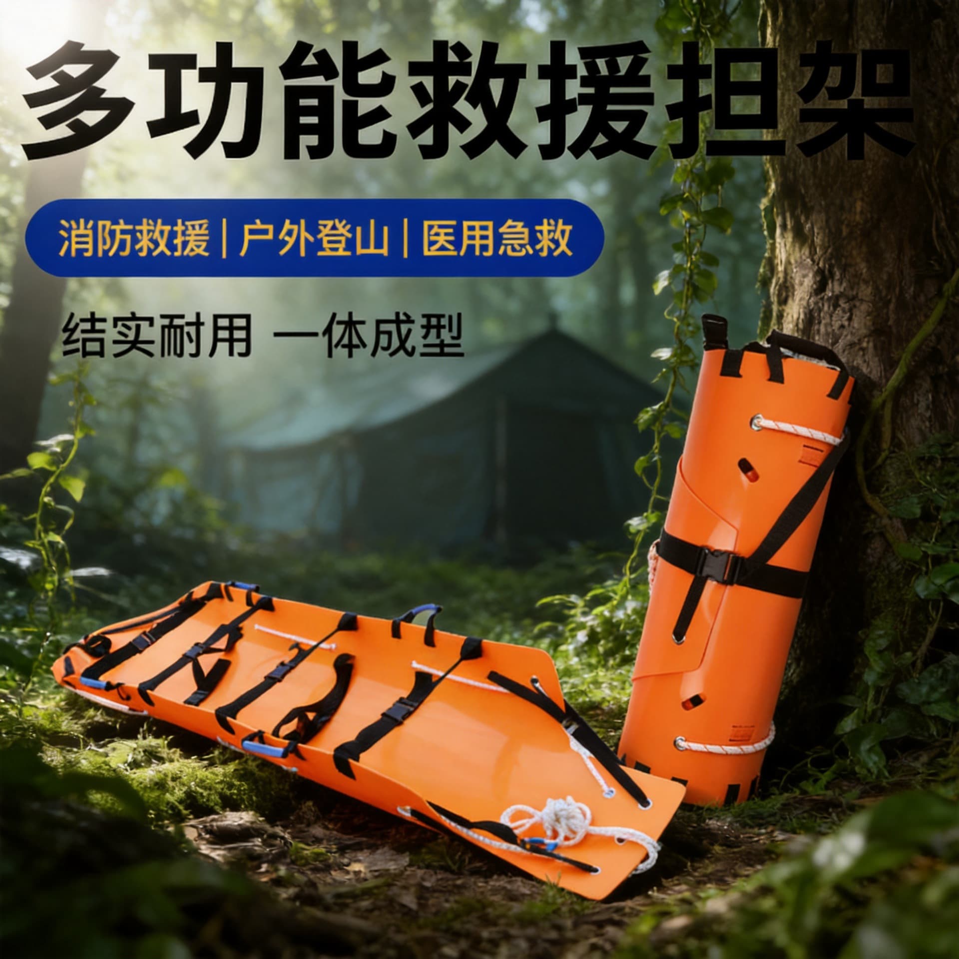 Roll-Up Soft Stretcher Blue Sky Rescue Fire Emergency Mountain Folding Lifesaving Rescue Collapsible Roll-Up Soft Stretcher